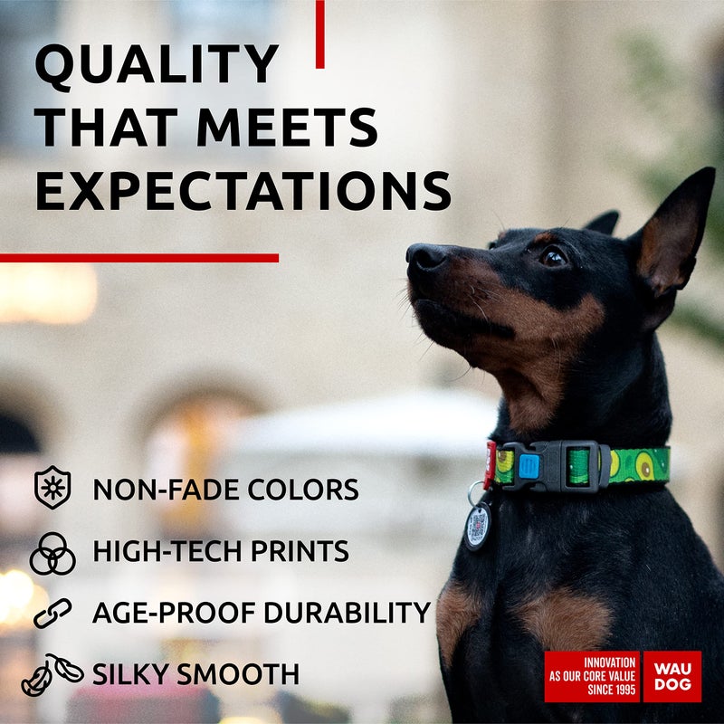 WauDog Nylon Dog Collar - Adjustable Dog Collar for Large Dogs, Small & Medium Dogs - Puppy Collars for Large Breed Dogs - Boy & Girl Dog Collars with Durable Plastic Buckle and QR Dog Tag - Image 4